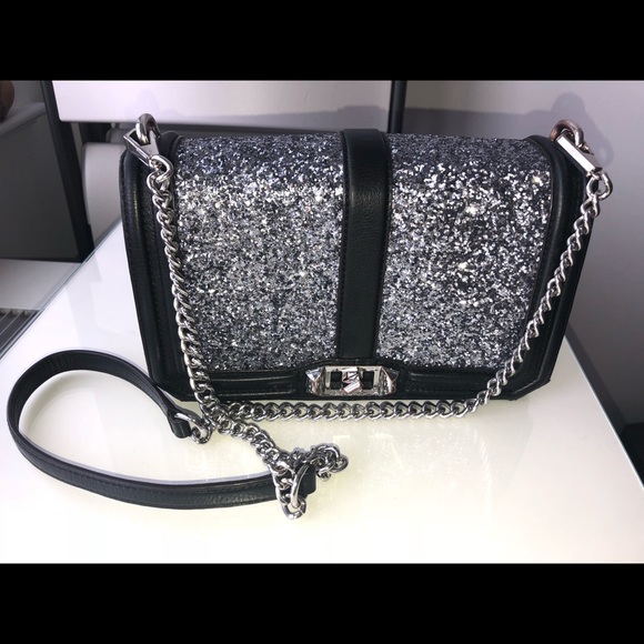 Rebecca Minkoff Handbags - Rebecca Minkoff Black Glitter Love Crossbody
